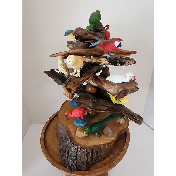 Birds Owls on Driftwood on wood base 10" High-One of a Kind! - Picture 3 of 8